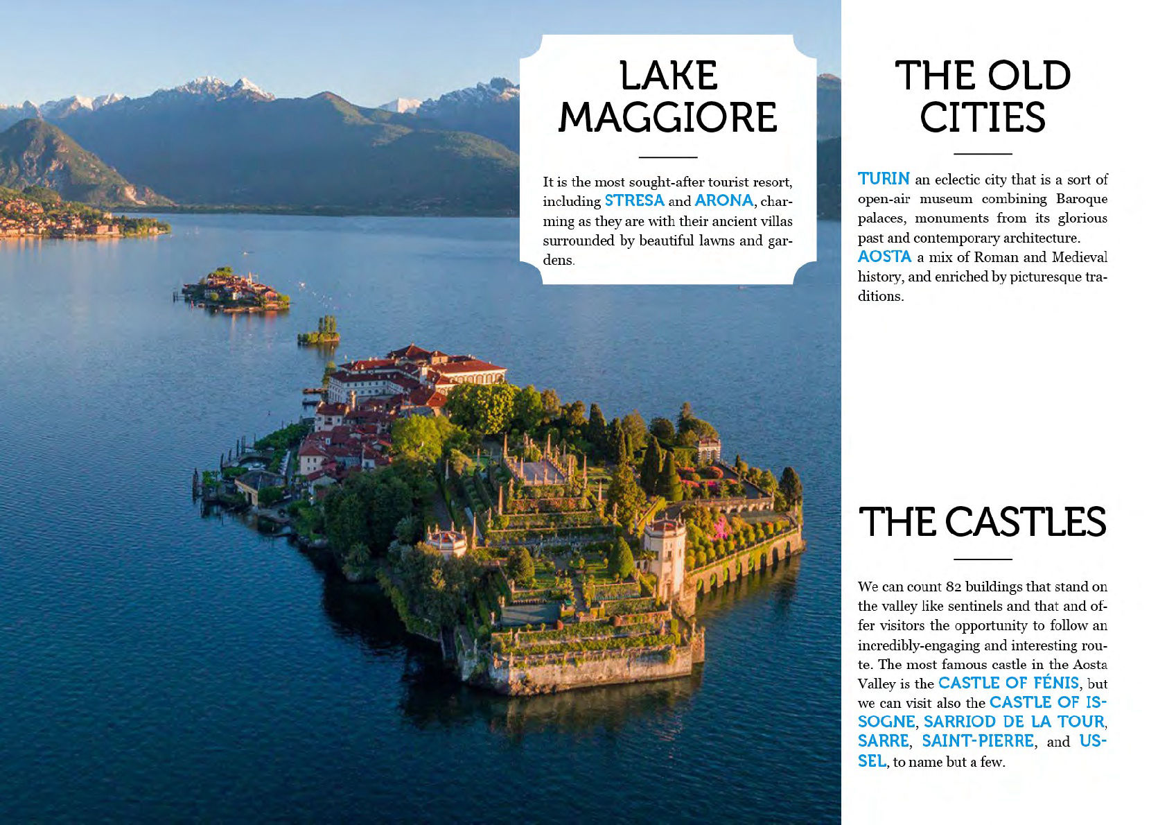 Lake Maggiore, Stresa, Turin Aosta, Castels